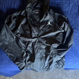 Jordan Black Windbreaker Jacket with White Jumpman Logo size L